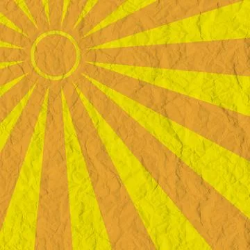 Abstract yellow sun rays with crumpled paper texture. Summer sunray illustr.. Stock Illustration