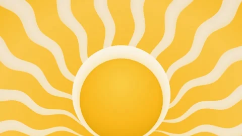 Abstract Yellow Sunburst Background Animation with Wavy Rays and Warm Hues Stock Footage 336617608