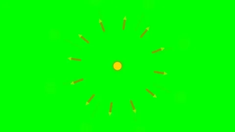 Abstract yellow sunburst pattern with radial beams on a bright green backgrou Stock Footage 340904296