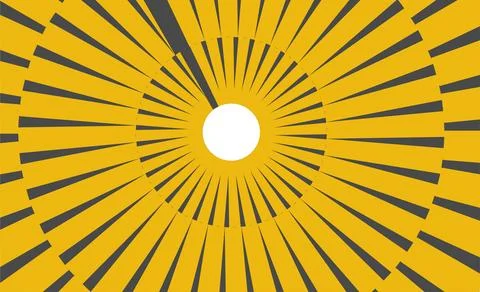 Abstract Yellow Sunburst Radial Pattern With Geometric Circular Rays And Bo.. Stock Illustration