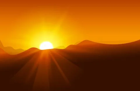 Abstract yellow sunset with defocused lights Stock Illustration