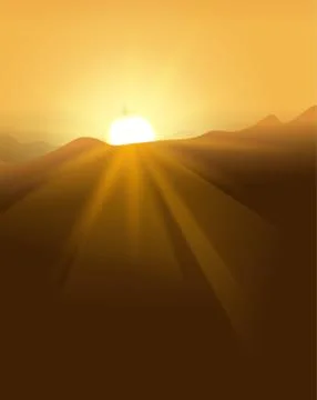 Abstract yellow sunset with defocused lights Stock Illustration