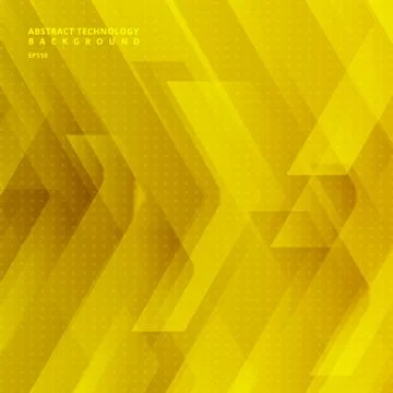 Abstract yellow tech diagonal geometric background with big arrows sign digit Stock Illustration