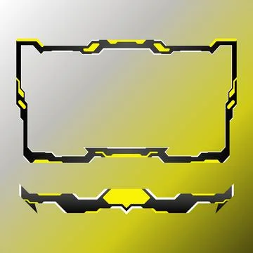Abstract yellow theme game interface live stream overlay panel Stock Illustration
