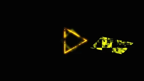 Abstract yellow triangle and rectangular shapes in motion against dark back.. 스톡 동영상 341719990