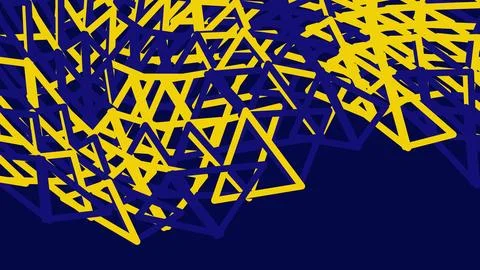 Abstract yellow triangle pattern on dark blue background Illustrazione stock