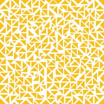 Abstract yellow triangles random pattern on white background. Stock Illustration