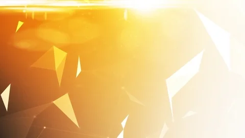 Abstract yellow triangles with vectors, lines and flares. Stock Footage 76403598