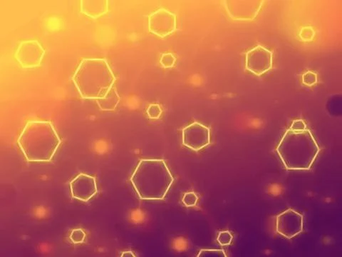 Abstract yellow violet hexagons background Stock Illustration