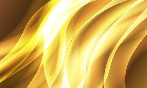 Abstract yellow wave flow motion background. glowing light effects. Stock Illustration