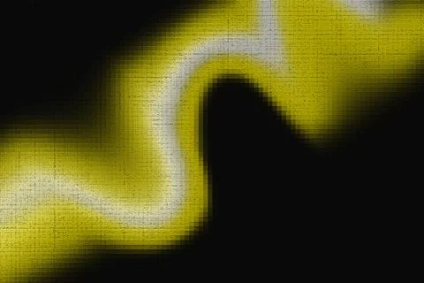 Abstract yellow wave grid pixel texture dark background Illustrazione stock