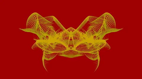 Abstract yellow wave motion on red background Stock Footage 33865964
