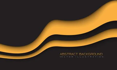 Abstract yellow wave shadow geometric on grey blank space design modern futur Stock Illustration