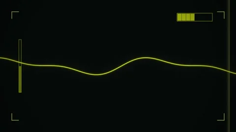 Abstract Yellow Waveform on Dark Background - Digital Signal Analysis Stock Footage 347560340