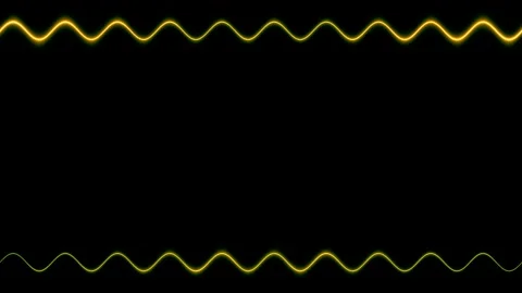Abstract Yellow  Waves on Black Background Stock Footage 284397004