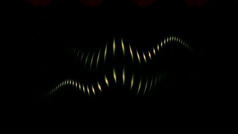 Abstract Yellow Waves on Black Background Stock Footage 289115477