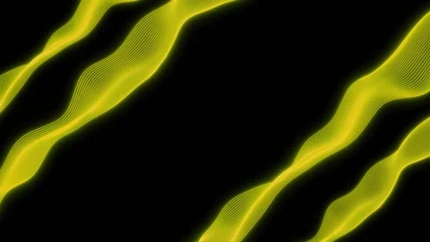 Abstract Yellow Wavy Lines 3D Technology Animation Background at 60 fps Stock Footage 314474595