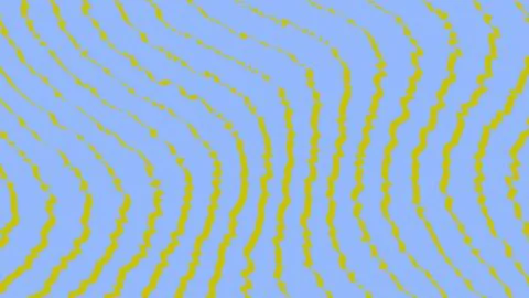 Abstract yellow wavy lines pattern on a blue background Illustrazione stock