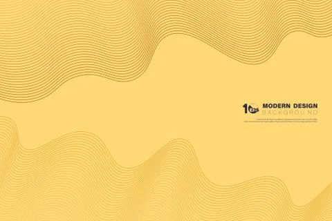 Abstract yellow wavy of minimal design cover artwork background. illustration Stock-Illustration