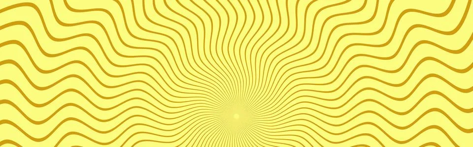 Abstract yellow wavy radial pattern, decorative golden sunburst background,.. Illustrazione stock