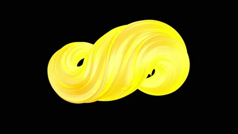 Abstract yellow whimsical infinity animation. Animation with yellow neon. Stock Footage 237938922
