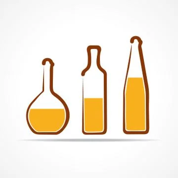 Abstract yellow wine bottles-vector illustration Stock Illustration