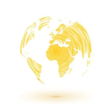Abstract yellow world map Illustrazione stock