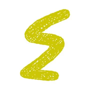 Abstract Yellow Zigzag Crayon Shape Isolated Illustrazione stock