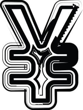 Abstract yen sign Stock Illustration