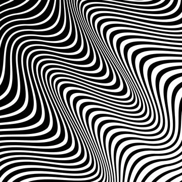 Abstract  zebra pattern with white curved lines Stock Illustration