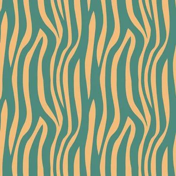 Abstract zebra skin seamless pattern on pastel green and yellow colors. Trendy Illustrazione stock