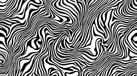 Abstract zebra stripes pattern monochrome flowing wave backdrop. Stock Illustration