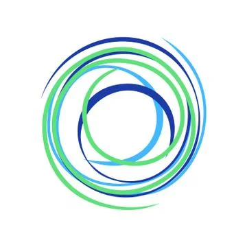 Abstract Zen Circle Wave Bond Symbol Logo Design Stock Illustration