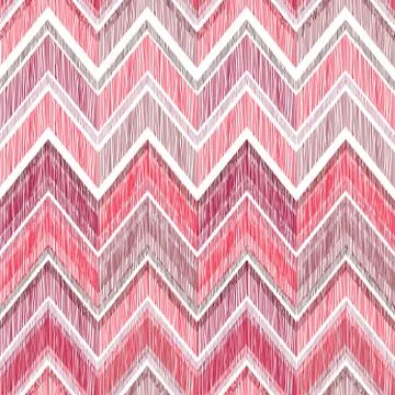 Abstract zig zag geometric tiled pattern. Fabric doodle line orn Stock Illustration