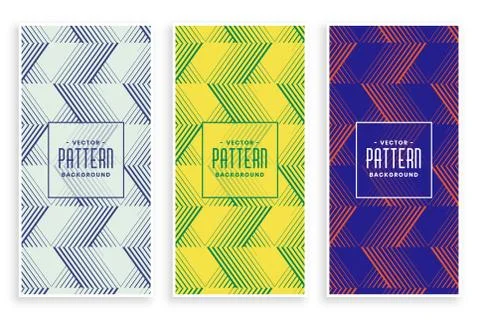 Abstract zig zag lines pattern set Illustrazione stock