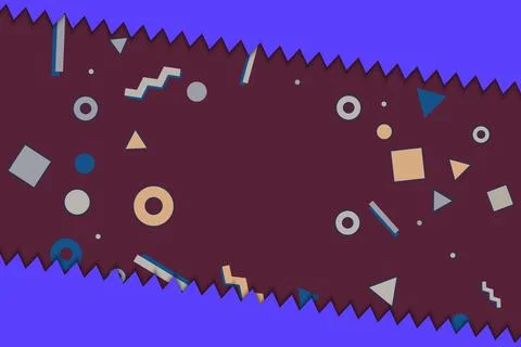 Abstract zigzag and memphis style background. Stock Illustration