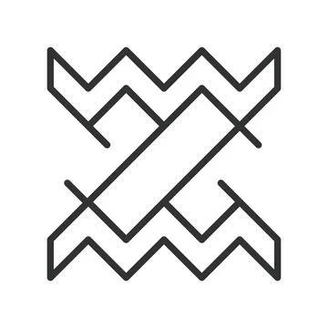 Abstract zigzag crossed pattern, icon in line design. zigzag, abstract, cross Stockillustratie