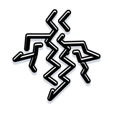 Abstract zigzag lightning bolts creating a dynamic shape Stock Illustration