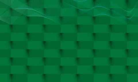 Abstract zigzag line and green square with shadow background. イラスト素材