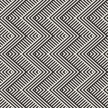 Abstract ZigZag Parallel Stripes. Stylish Ethnic Ornament. Vector Seamless .. Illustrazione stock