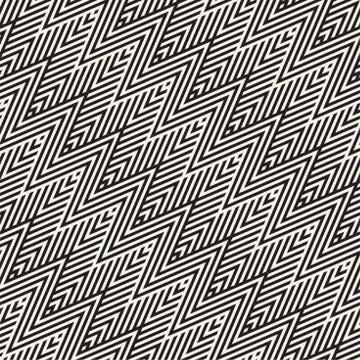 Abstract ZigZag Parallel Stripes. Stylish Ethnic Ornament. Vector Seamless .. Stockillustratie