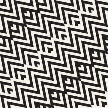 Abstract ZigZag Parallel Stripes. Stylish Ethnic Ornament. Vector Seamless .. Stockillustratie
