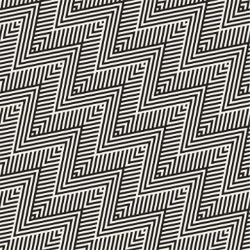 Abstract ZigZag Parallel Stripes. Stylish Ethnic Ornament. Vector Seamless .. Stockillustratie