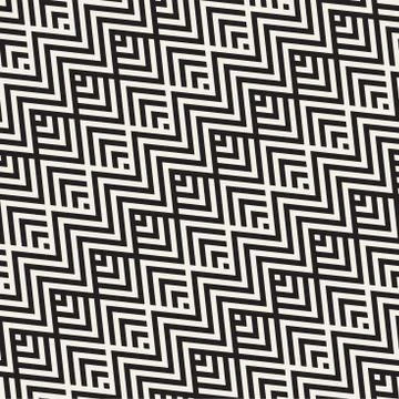 Abstract ZigZag Parallel Stripes. Stylish Ethnic Ornament. Vector Seamless .. Stockillustratie