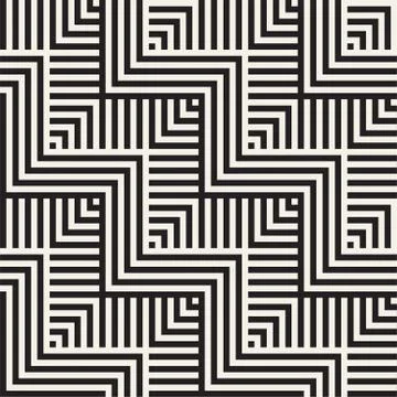 Abstract ZigZag Parallel Stripes. Stylish Ethnic Ornament. Vector Seamless .. Stockillustratie