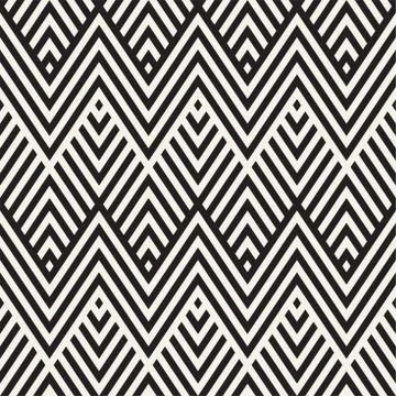 Abstract ZigZag Parallel Stripes. Stylish Ethnic Ornament. Vector Seamless .. イラスト素材