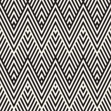 Abstract ZigZag Parallel Stripes. Stylish Ethnic Ornament. Vector Seamless .. Stockillustratie