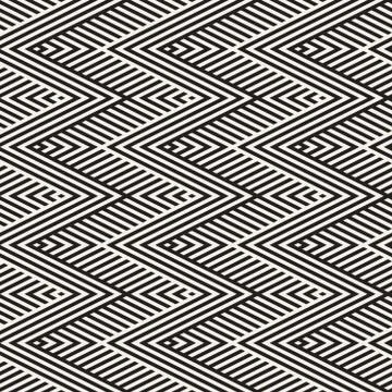 Abstract ZigZag Parallel Stripes. Stylish Ornament. Vector Seamless Pattern.. Stock Illustration