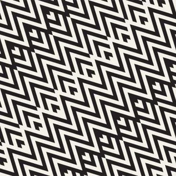 Abstract ZigZag Parallel Stripes. Stylish Ethnic Ornament. Vector Seamless .. Stockillustratie