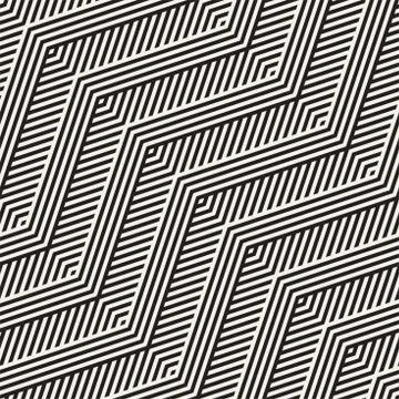 Abstract ZigZag Parallel Stripes. Stylish Ethnic Ornament. Vector Seamless .. Stockillustratie